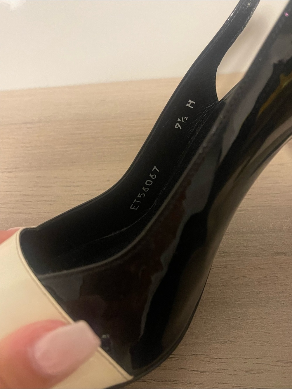 ST. JOHN | Patent Leather Peep Toe Slingback Heels Made in Spain Sz 9.5 - Picture 5 of 10